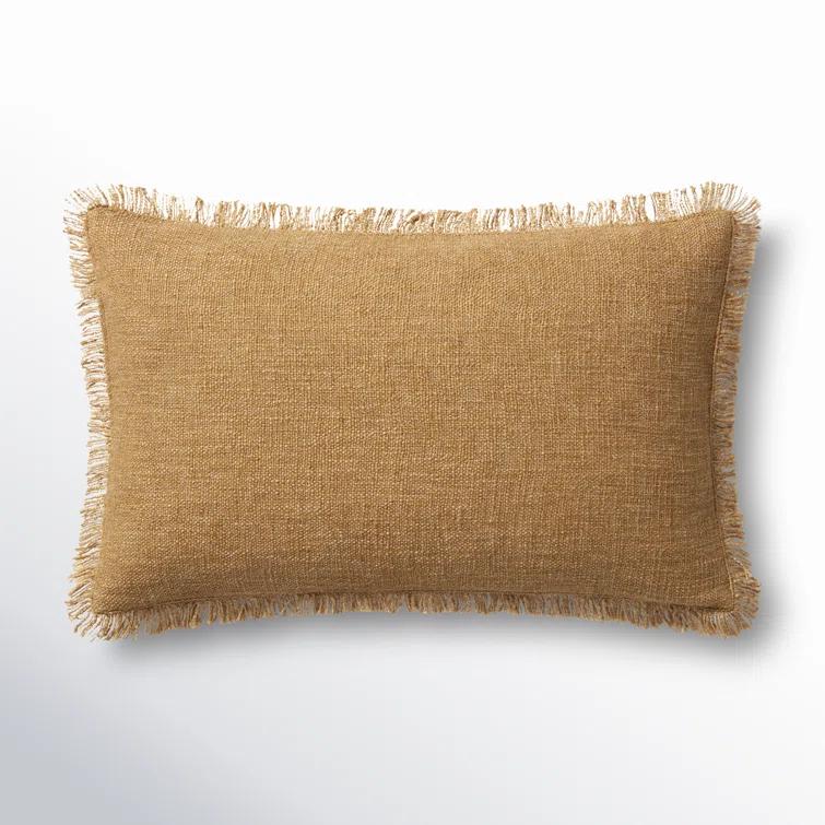 Sable Pillow by Amber Lewis x Loloi - Gold / 13" x 21" / Polyester