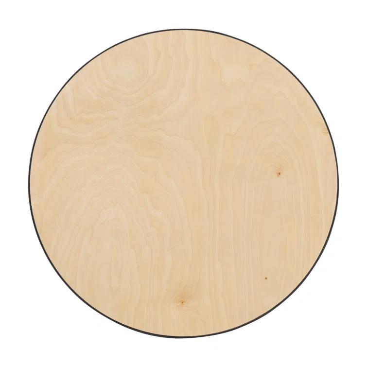 Flash Furniture Marrel Round Wood Cocktail Table with Columns