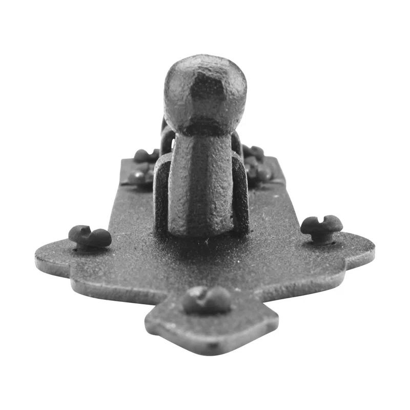 Black Slide Bolt Door Latch 3.75"L Rust Resistant Wrought Iron