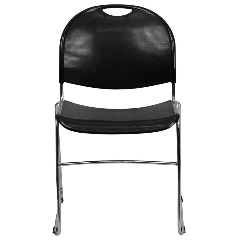 Flash Furniture Gaea 880 lb. Capacity Ultra-Compact Stack Chair with Metal Frame (Set of 5)