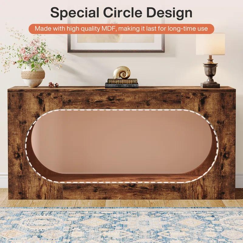Millwood Pines 63-Inch Console Table,Narrow Sofa Table Behind Couch