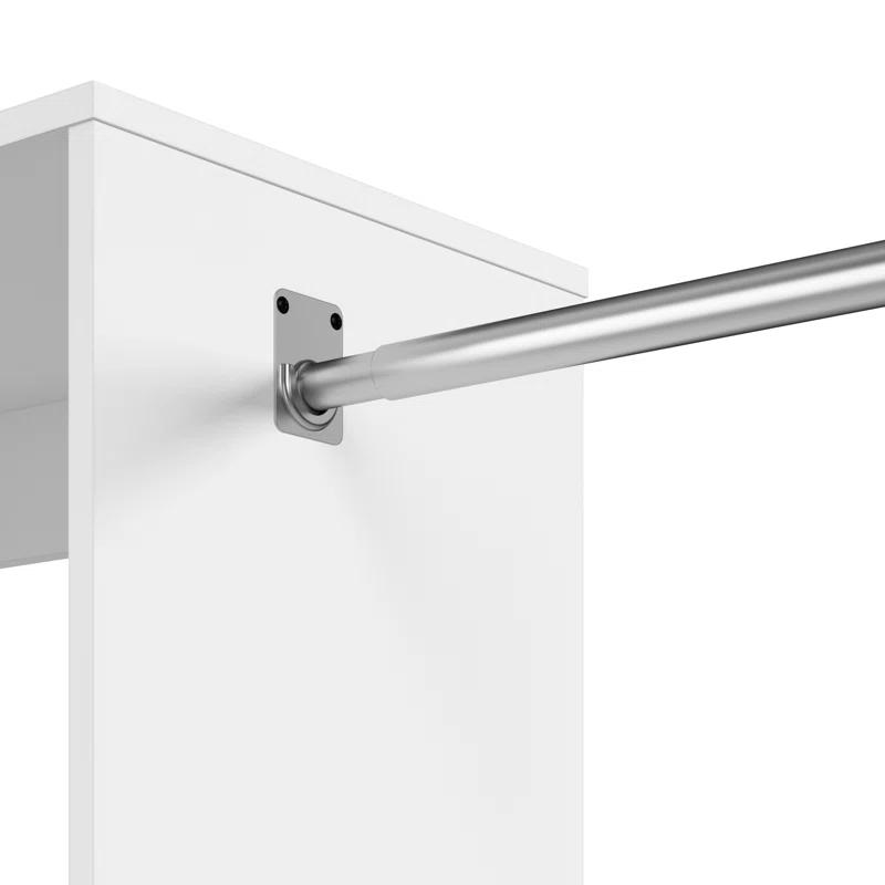 Bestar Carina 24W Closet Organizer With Shoe Shelves, Clothing Rods And Cubbies