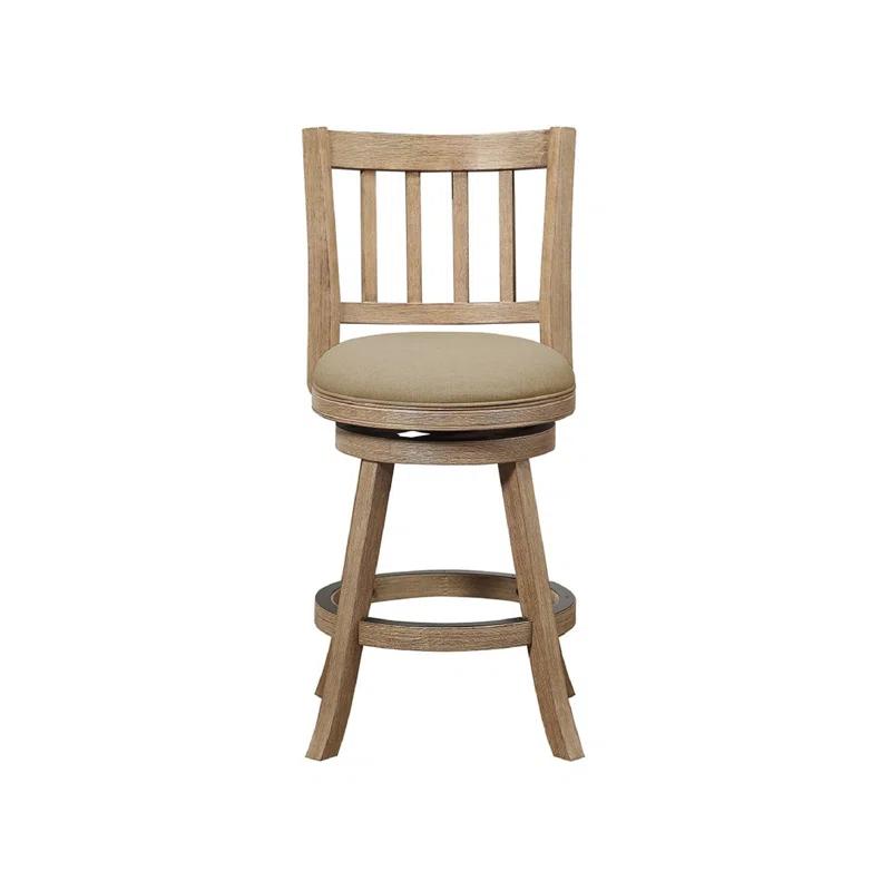 Benjara Swivel Solid Wood Counter Stool