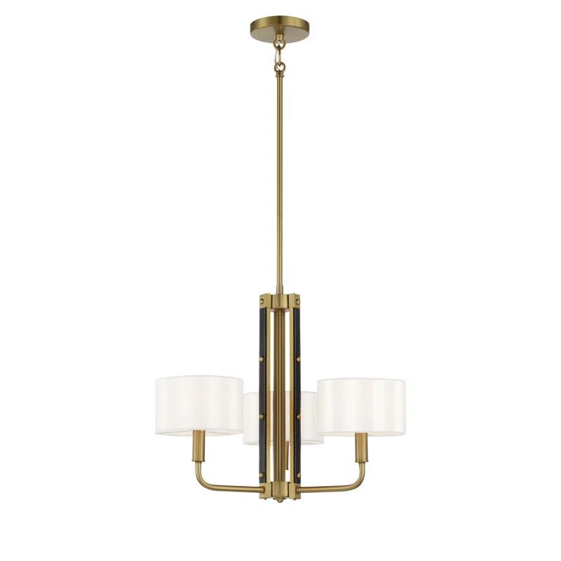 Minka Lavery Chelsea Soft Brass With White Silk Chandelier