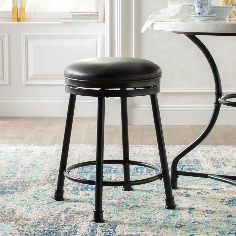 Kelly Clarkson Home Giselle Swivel Upholstered Counter Stool with Metal Frame