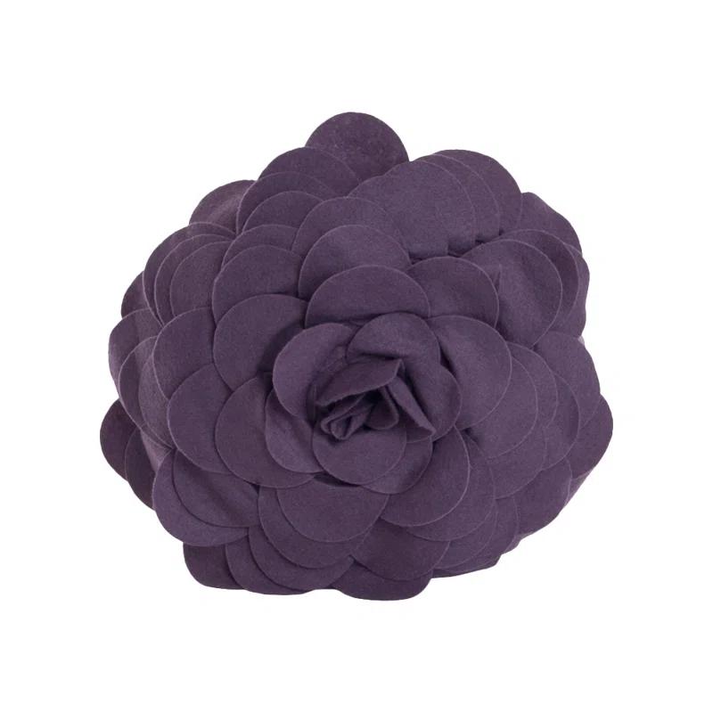 Saro Felt Collection Appliqued Felt Throw Pillow