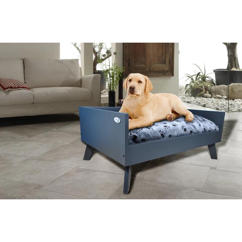 Tucker Murphy Pet™ Hanes Sassy Paws Raised Wooden Dog Sofa with Removable Cushion