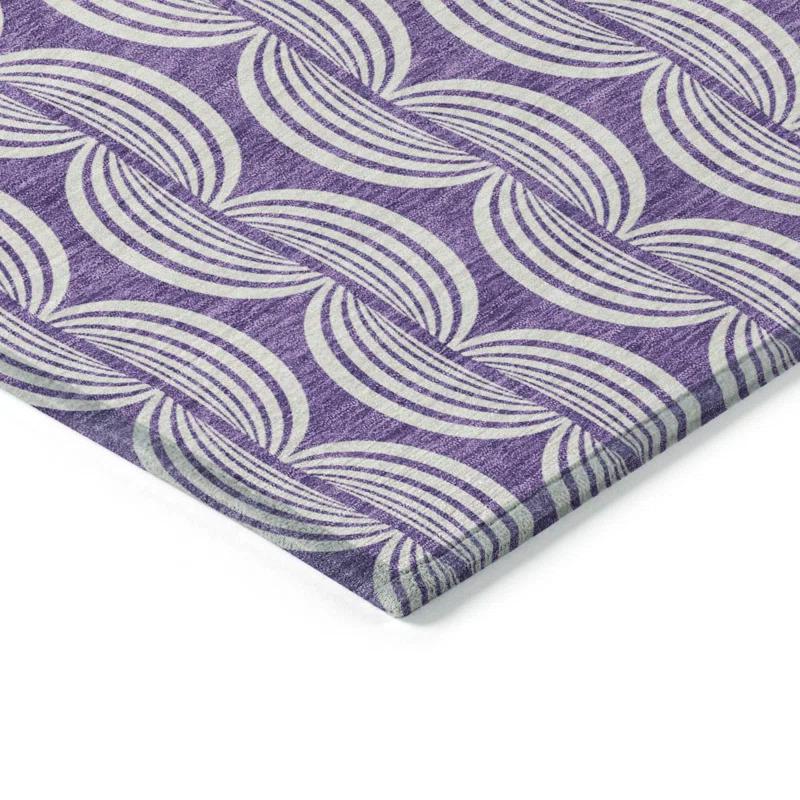 Machine Washable Indoor/Outdoor Chayden ACN1055 Purple Rug