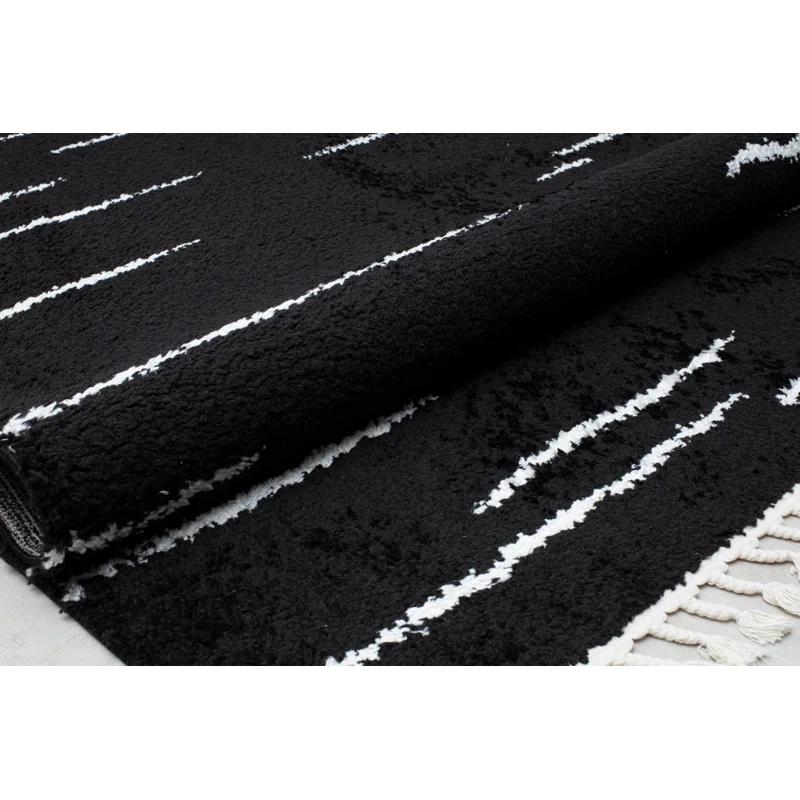 George Oliver Colletti Bennett Abstract Introspective Black Area Rug