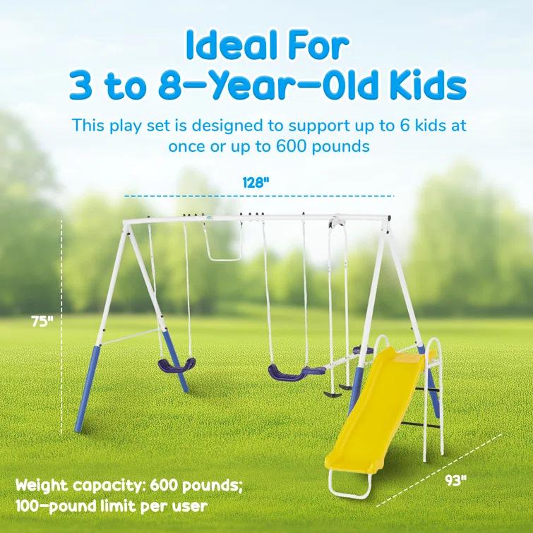 XDP Recreation XDP Recreation Blue Ridge Play Outdoor Backyard Playset Kids Swing Set W/ Slide