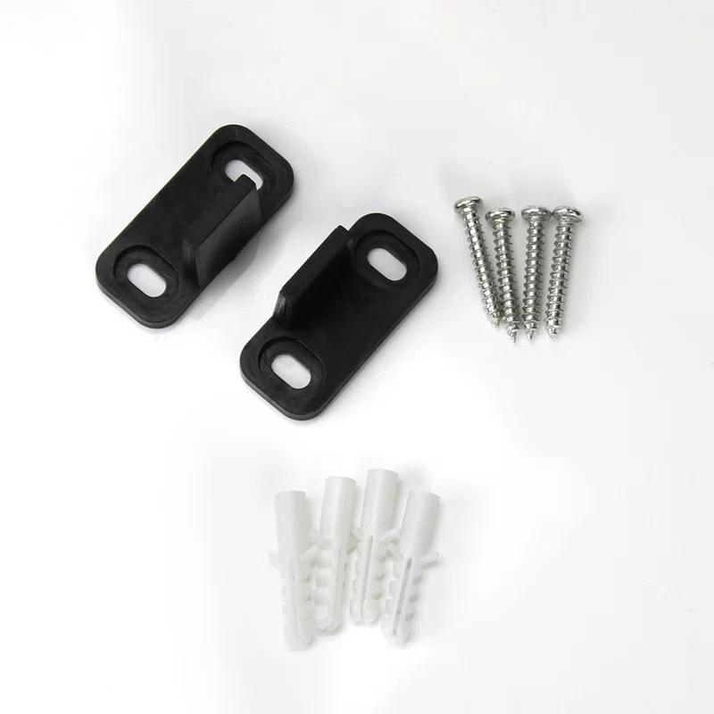 HERACLES No Groove Adjustable Sliding Door Guide, Bottom Floor Guide, Barn Door Floor Guide Floor Mount, Bypass Door Guide, Black Plastic With Screws(2Sets)