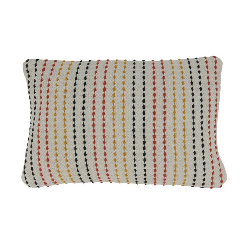 Saro Sunnyland Collection Striped Cotton Pillow Cover