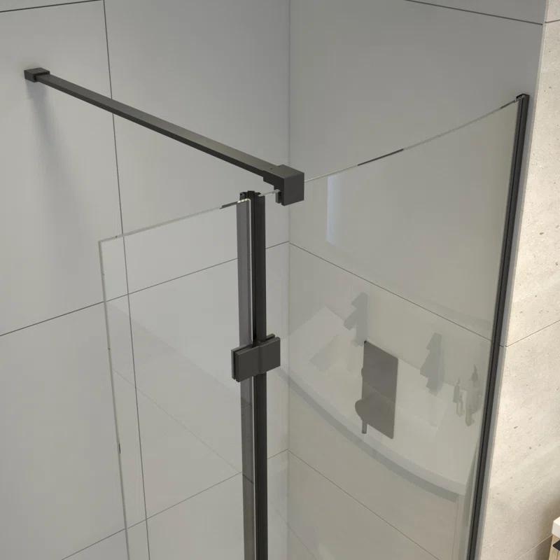 A&E Bath and Shower 60'' W 77.5'' H Framed Shower Enclosure Halim-60-BLK