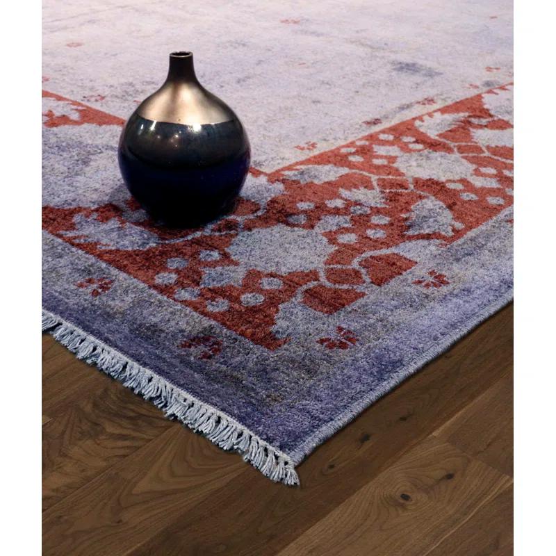 Pasargad Hand-Knotted Wool Purple/Red Area Rug