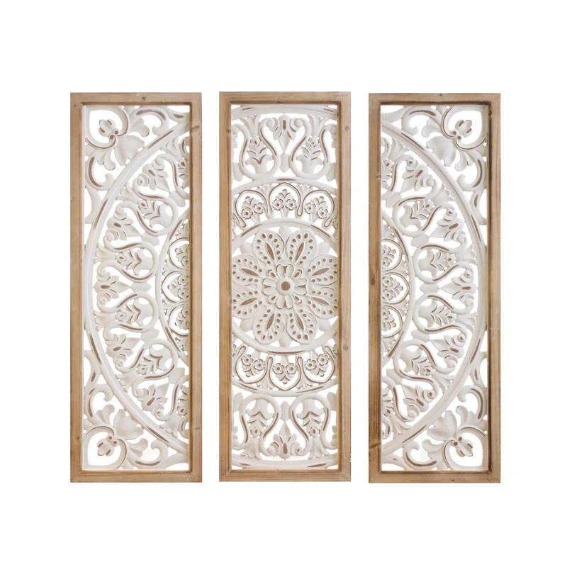 Ornate Metal Panel Wall Art (Set of 3)-88603DS (Set of 3)
