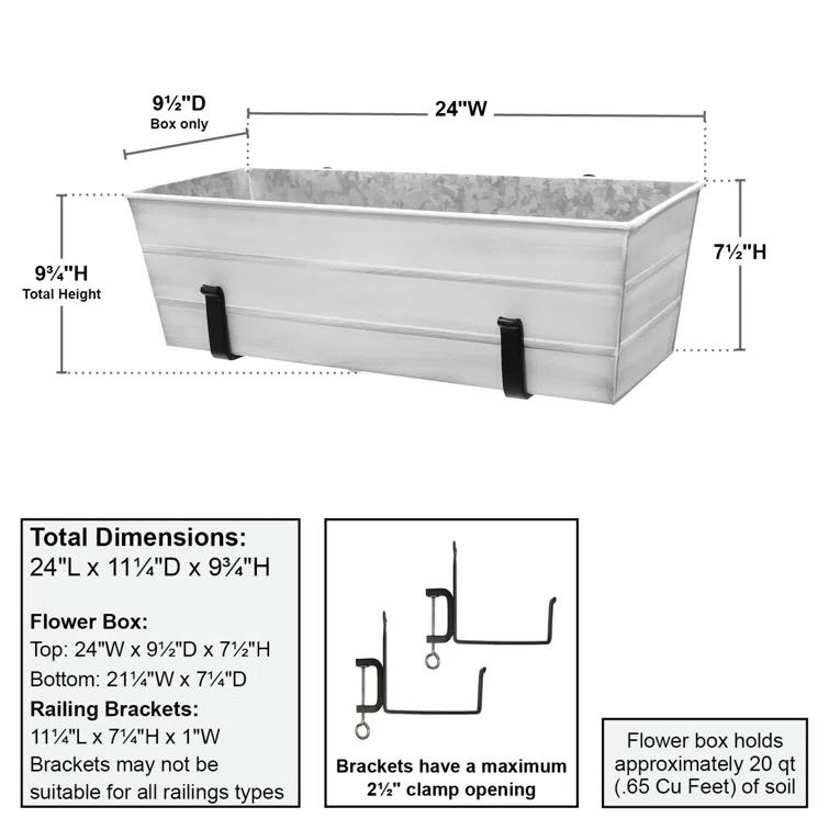 ACHLA Metal Window Box Planter