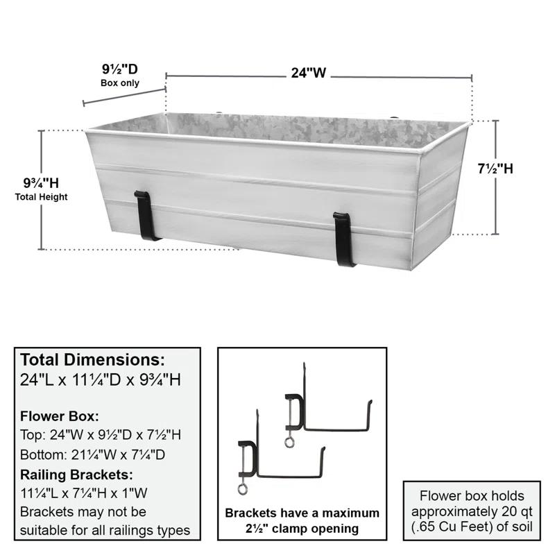 ACHLA Metal Window Box Planter