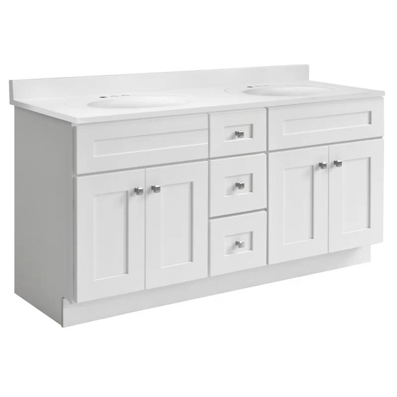 Design House Brookings 60 Inch Bathroom Vanity, Shaker, Solid Wood, Fully Assembled, Sherwin Williams – Design House, 214999
