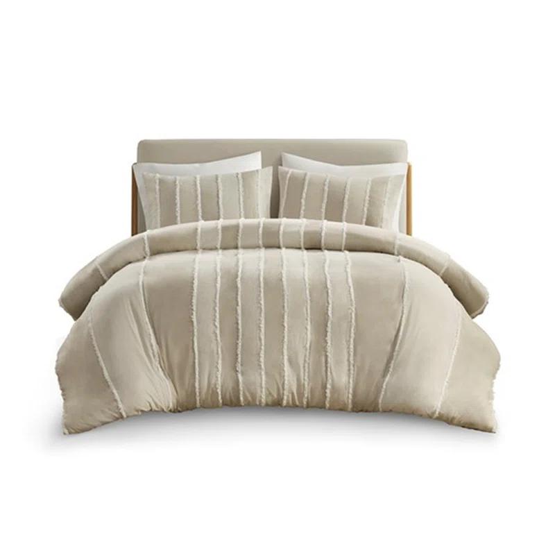 INK+IVY Shay 3 Piece Striped Cotton Duvet Cover Set