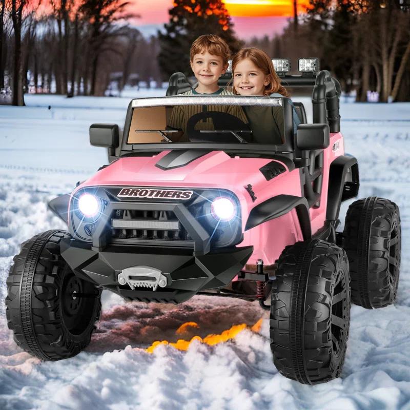 Ancheer 24V 2 Seater Ride On Car Jeep For Big Kids, Ride On Toys UTV With Parent Remote, LED Lights, Spring Suspension, Bluetooth, Music, USB, MP3