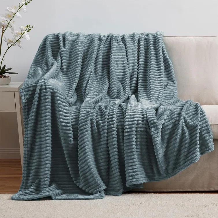 Nestl Nestl Cut Plush Cozy Throw Blanket - Fuzzy Warm Fleece Bed Blankets - Throws for Sofa, Bed, and Couch