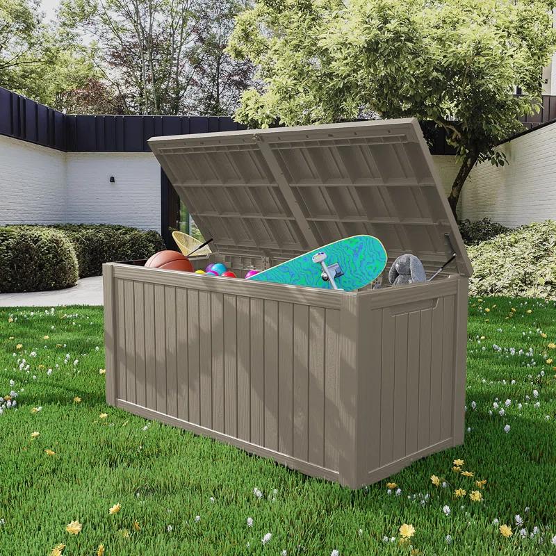 Emperic Design Emperic Design 61'' W 180 Gallons Water Resistant Resin Lockable Deck Box