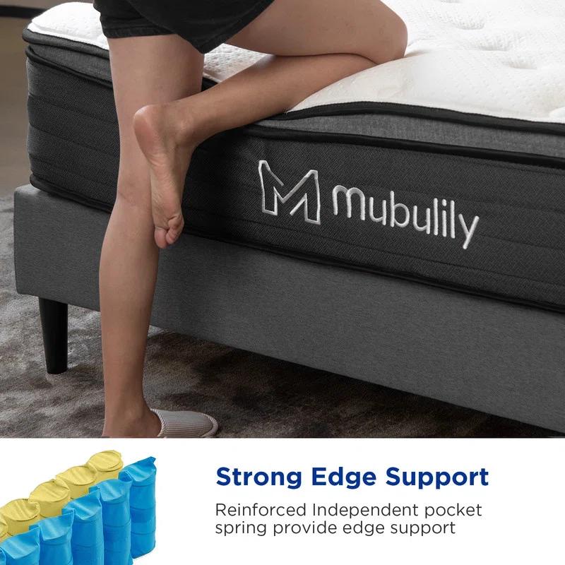 Mubulily 12'' Medium Gel Memory Foam Mattress