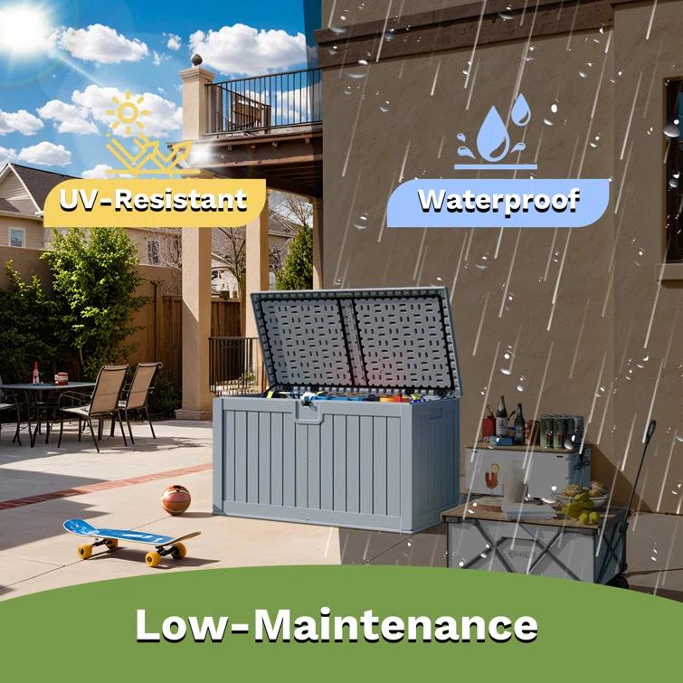 Patiowell 230 Gallons Water Resistant Resin Lockable Deck Box