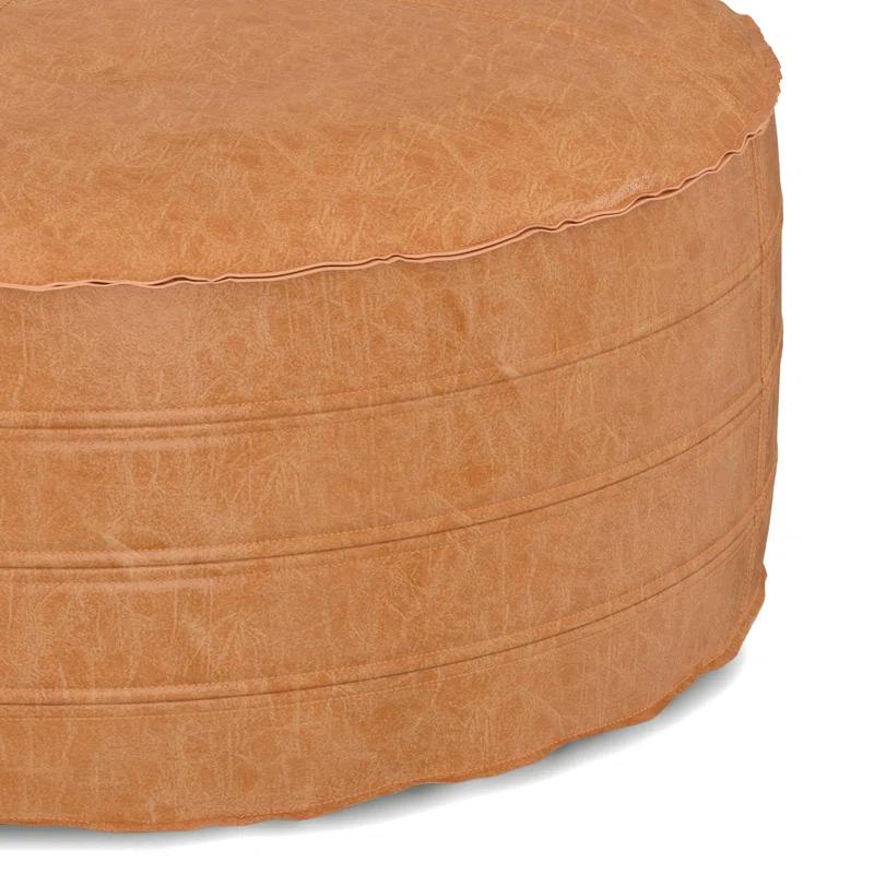 Simpli Home Brody Faux Leather Pouf