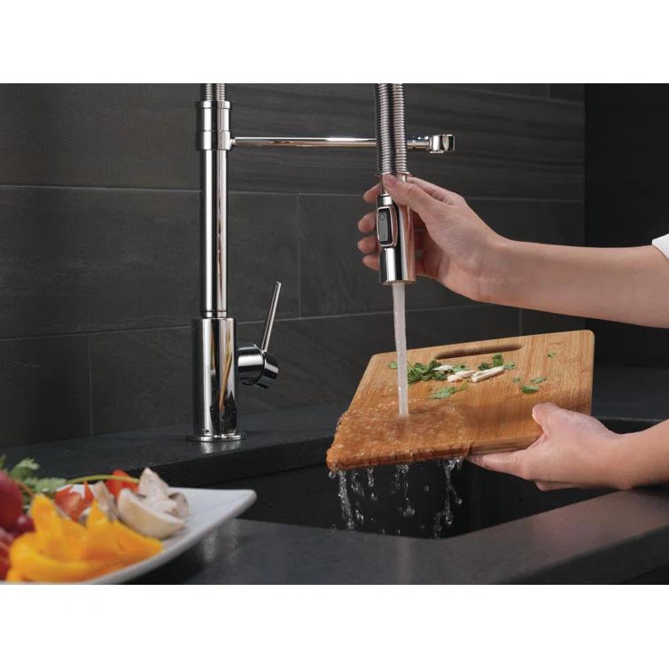Trinsic Pull Down Sprayer Kitchen Sink Faucet, Pro Commercial Style Pull Down Kitchen Faucet