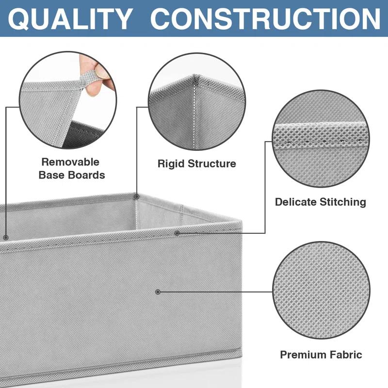 Corrigan Studio® Drawer Organizer For Clothing, 12 Pack Sock Underwear Drawer Organizer Bins, Foldable Fabric Closet Organizers And Storage, Dresser Drawer Dividers For Baby Clothes, Bra, Scarves, Belt, Tie