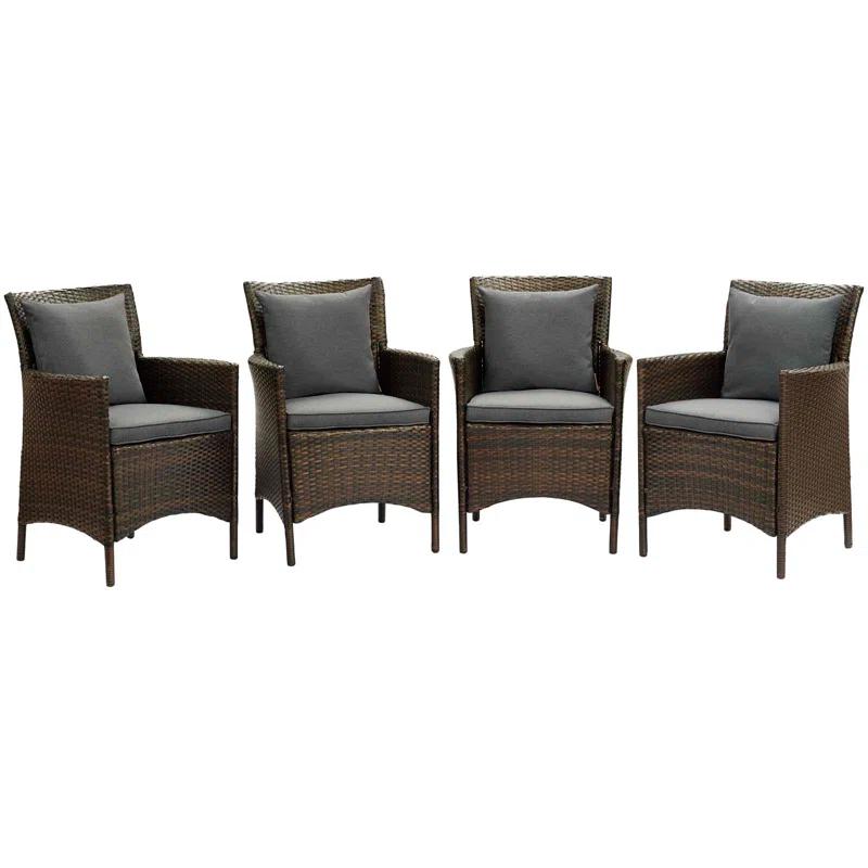Modway Conduit Outdoor Patio Wicker Rattan Dining Armchair by Modway (Set of 4)