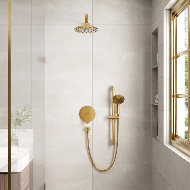 mondawe Calliope Wall Mounted 2-Function Retro Pressure-Balanced Shower System with 3 Setting Handheld MD-A3815-BG