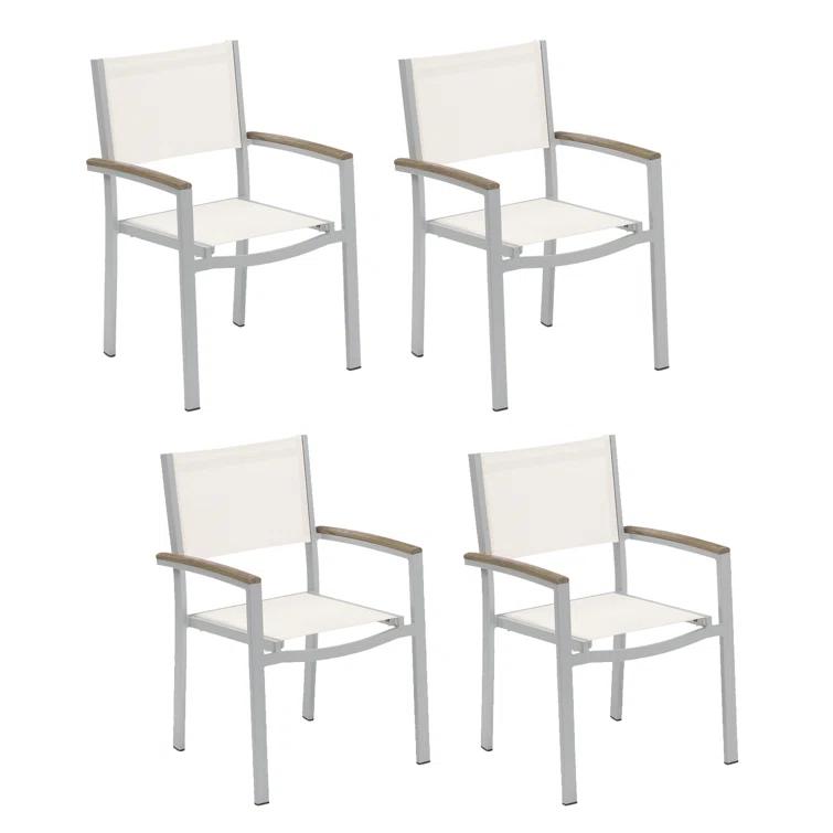 Oxford Garden Travira Stacking Patio Arm Chair (Set of 4)