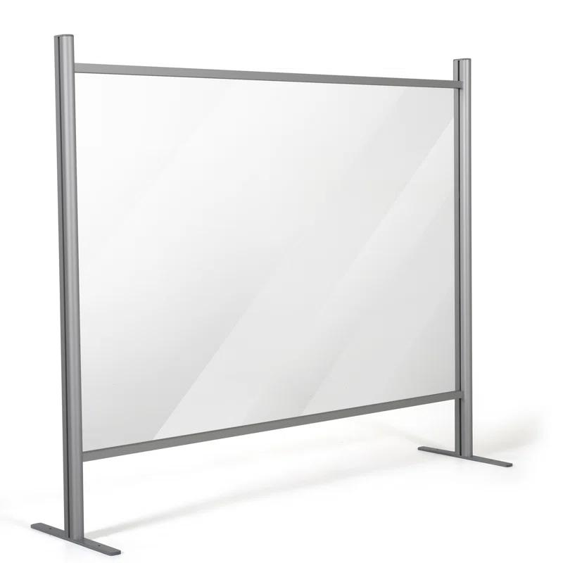 MT Displays Metal/Glass 1 Panel Sneeze Guard with Pass Through Window