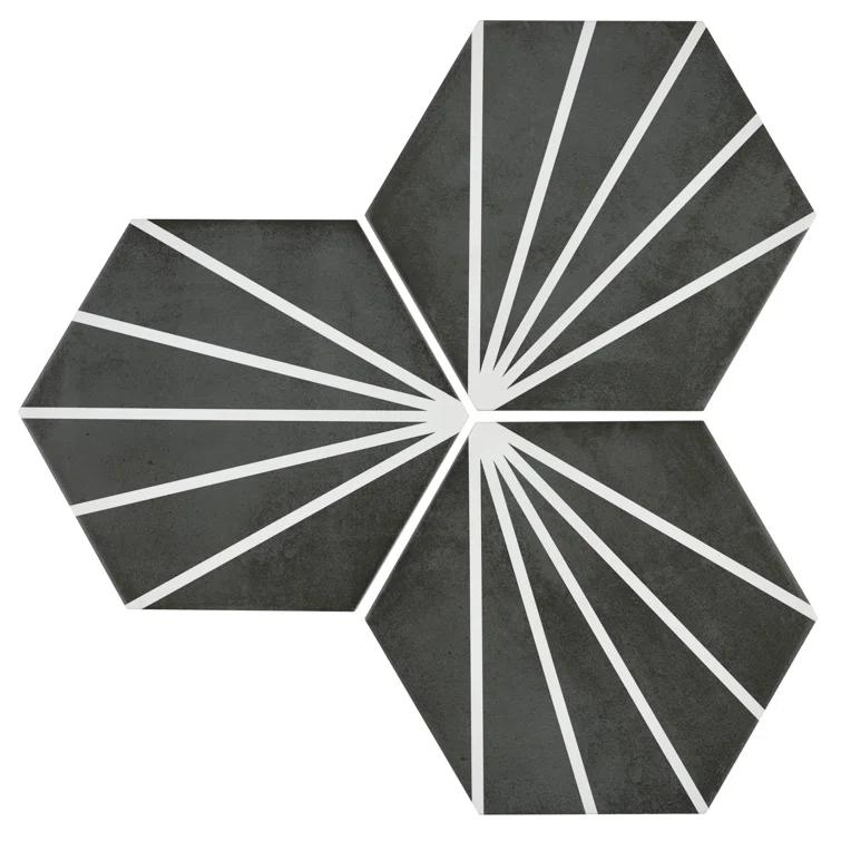 Industry Tile Sun Stripe Hexagon Dark Gray