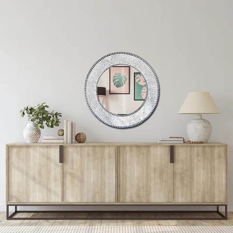 World Menagerie Cobberas Manufactured Wood, Glass Round Wall Mirror