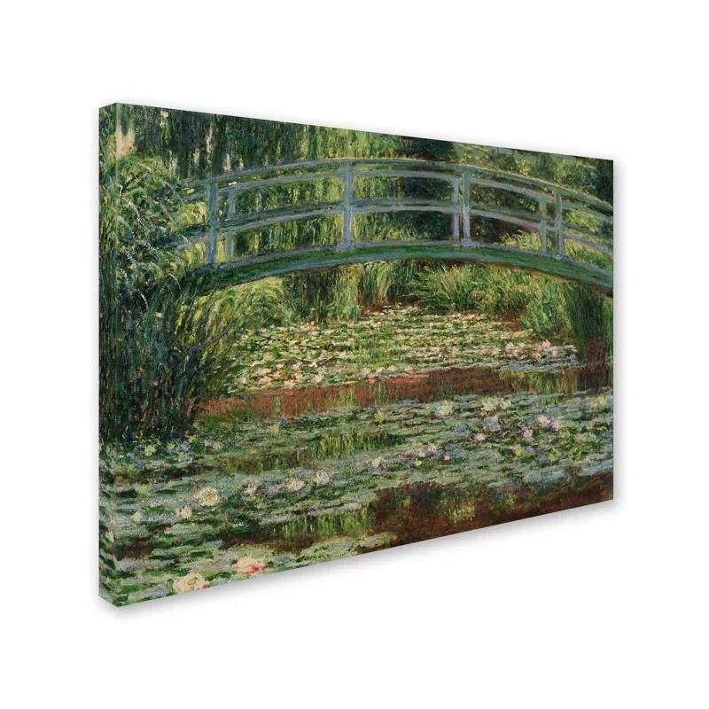 Vault W Artwork "The Japanese Footbridge 1899" by Claude Monet Painting Print on Wrapped Canvas