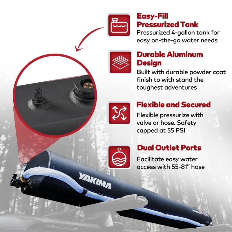 Yakima Portable Aluminum Portable Pressurized Water Storage Outdoor Shower and Footwash Spout