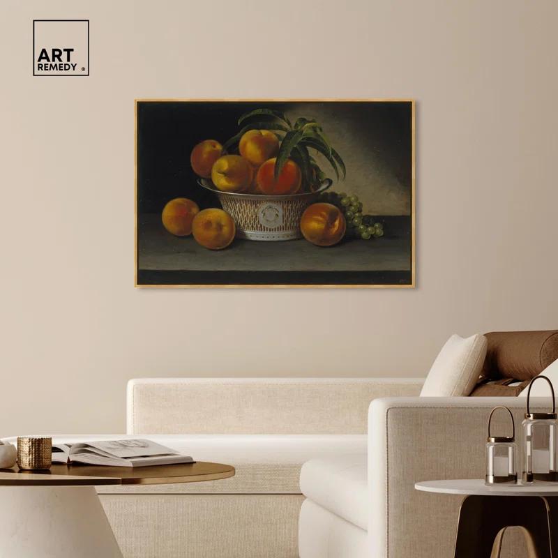 Art Remedy Still Life with Peaches Canvas Vintage Farm Wall Art by Art Remedy