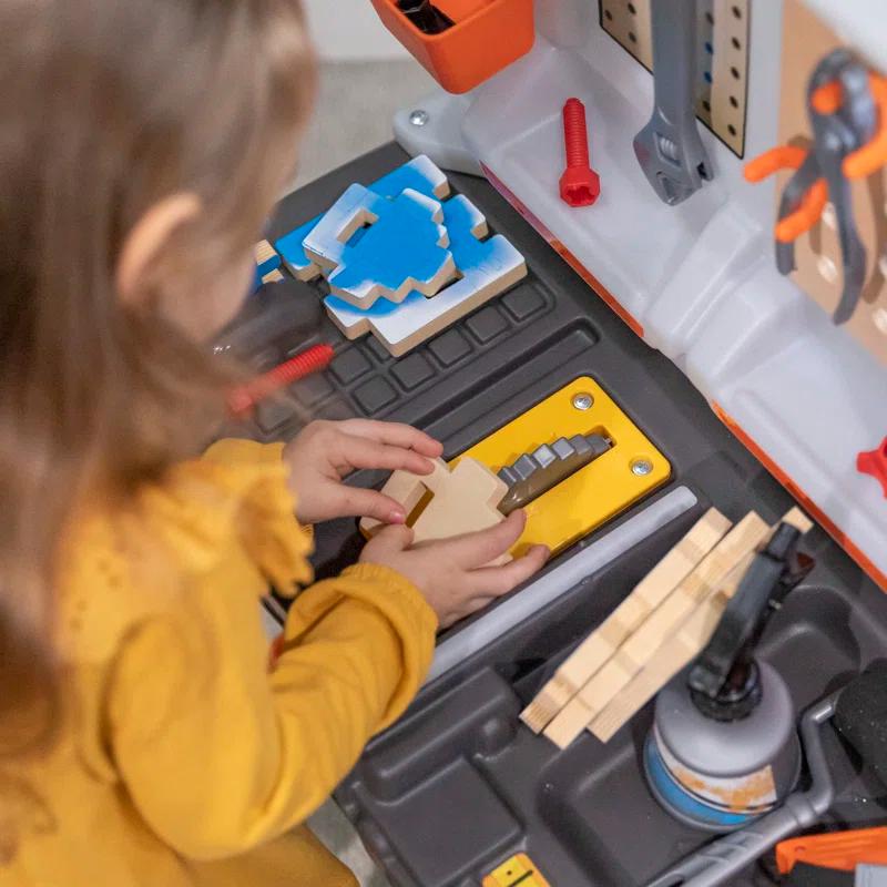Step2 Step2 Big Builders Pro Plastic Indoor Preschool Workbench and Tool Set