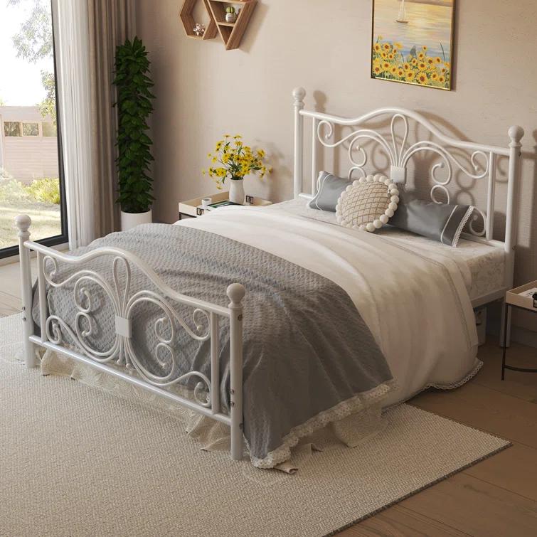 Lark Manor™ Eylin Metal Platform Bed with Butterfly Design Headboard and Footboard, Underbed Storage & Reviews | Wayfair
