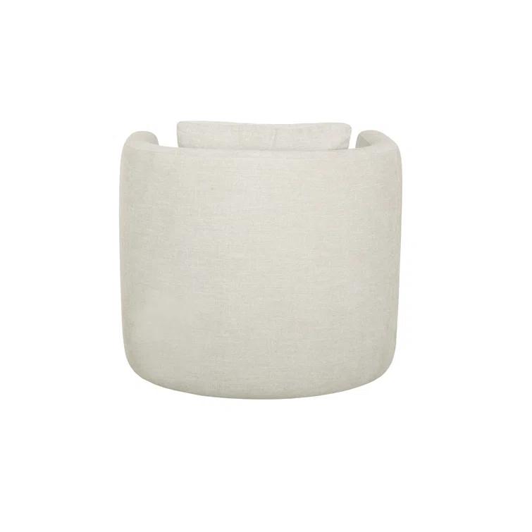 Gray Performance Fabric Modern Swivel Barrel Chair