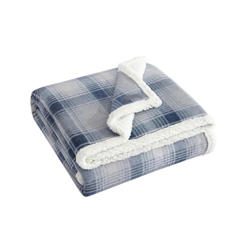 Eddie Bauer Eddie Bauer Printed Plush Fleece/Sherpa Oversized Throw Blanket