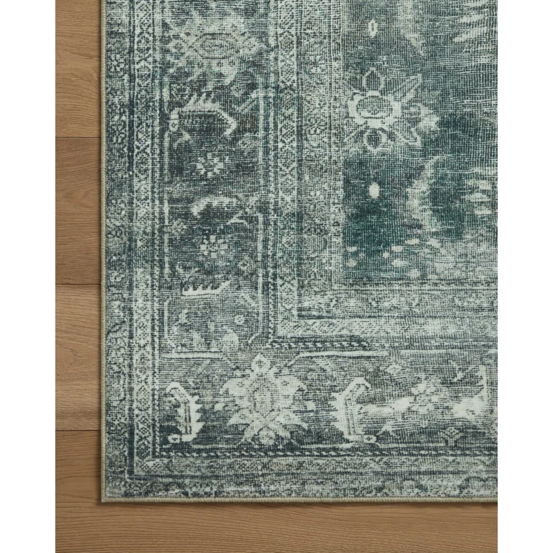 Magnolia Home By Joanna Gaines X Loloi Banks Machine Washable Blue / Lagoon Area Rug