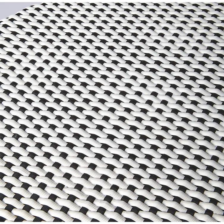 Butler Specialty Company Tobias Round Rattan 30" Bar Stool - White And Black Dot