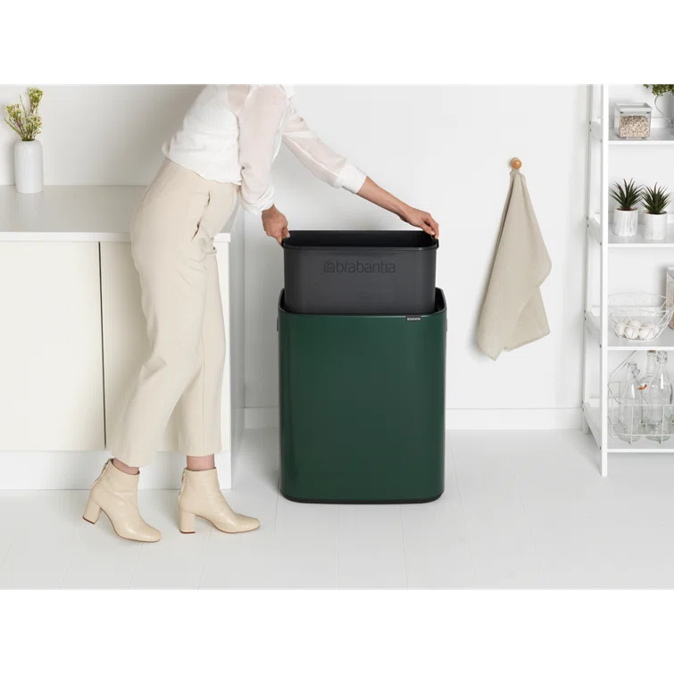 Brabantia Bo Touch Top Trash Can, 16 Gallon