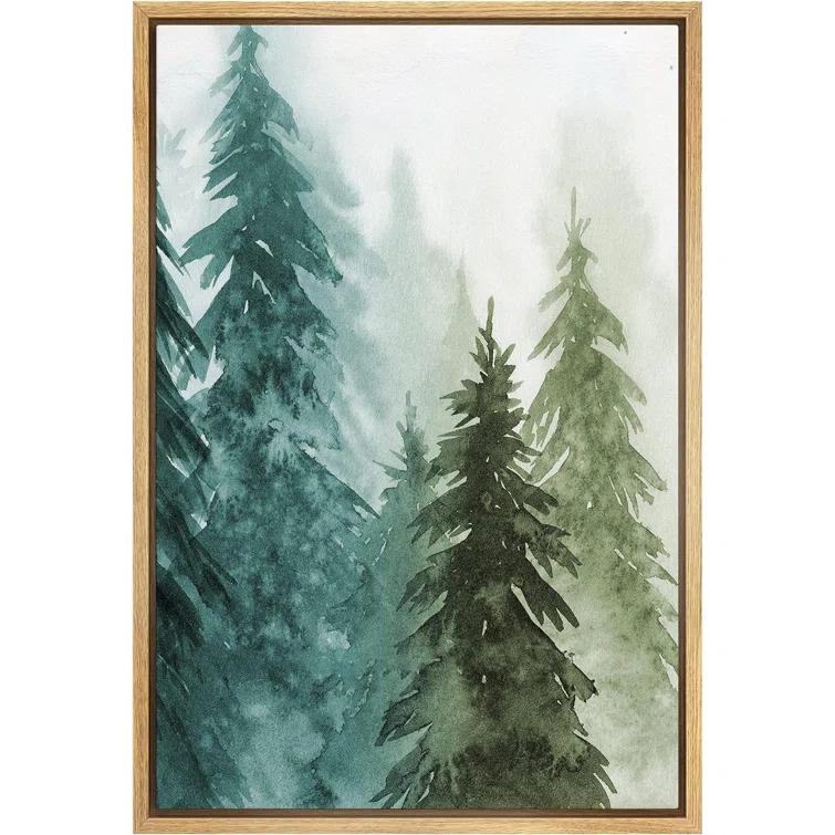 IDEA4WALL Woodland Forest Landscape " Green Pine Tree Forest "