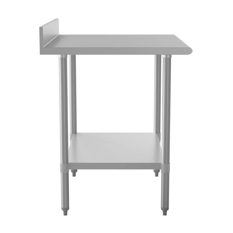 Commercial Stainless Steel Kitchen Prep and Work Table with Shelf and Backsplash