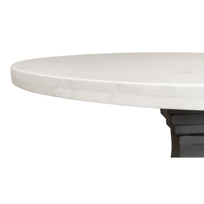 Haviland Round Marble Top Metal Base Dining Table